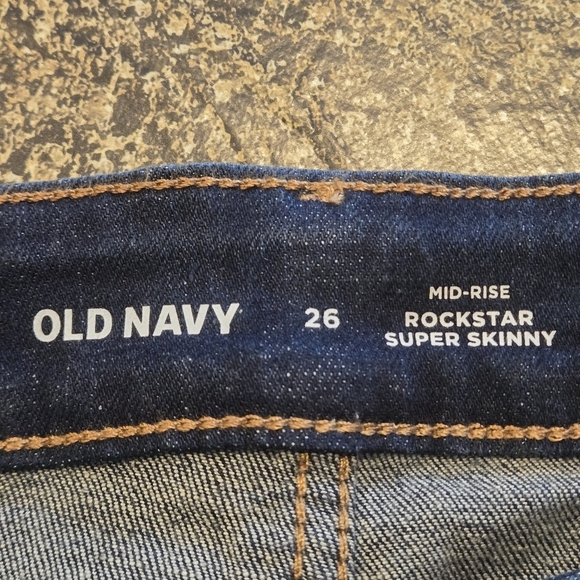 Old Navy Mid- Rise Rockstar Super Skinny Blue Jeans Stretch Women Plus Size 26 - Picture 10 of 14